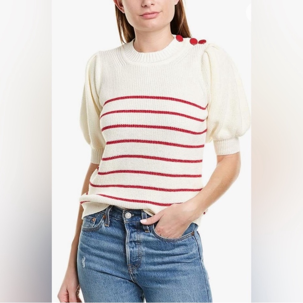 ba&sh Women's Sweater - Cream and Red